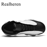 Big Size 48 49 PU Leather Men Basketball Shoes High Top Sneakers Sports Pure Black