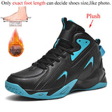 Autumn Winter Men High-Top PU Leather Basketball Shoes Training Sneakers Sport Shoes Big Size 48 49 50 51 Anti-Slip