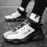 Fashion Men Shoes High Top Men's Basketball Shoes Cushioning Comforthable Non-slip Sneaker Athletic Training Leather Sport Shoes