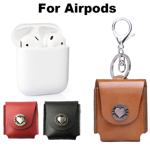 For Apple Airpods Protective Decorative Genuine Leather Bag Cover Case Pouch Earphone Cover Fashion Accessory Soft Scratch-proof
