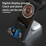 Wireless Charger 6-In-1 Multi-Function Clock Alarm Clock For Apple 14 Mobile Phone Headset Watch Magnetic Suction Fast Charging