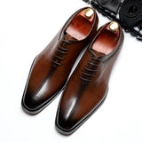 British Pointed Toe Lace-Up Shoes