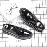 Round Toe Lace-up Leather Shoes
