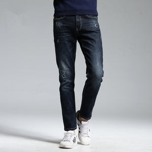 Men's Straight Hole Patch Jeans