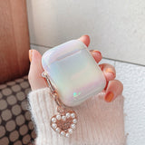 3D Love Pearl Shell Keychain Water Drop Rainbow Hard Headphone Earphone case for apple airpods 1 2 3 pro Wireless Headset cover