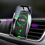 Automatic Clamping Wireless Car Charger Air Vent Phone Holder 360 Degree Rotation USB Charging Mount Bracket