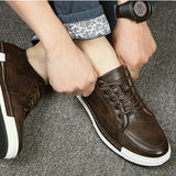 Casual Breathable Lace Up Leather Shoes