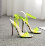 Fluorescent Jelly Buckle Strap Sandals