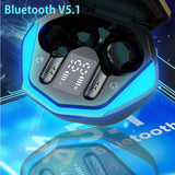 TWS Wireless Headphones Bluetooth Earphones Gaming Binaural Low Latency Digital Display Stereo Breathing Light Headset with Mic JS18