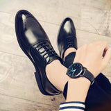 British Trendy Pointed Leather Shoes