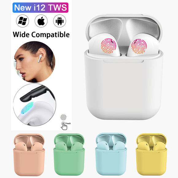 i12 Tws Wireless headphones Bluetooth earphones pink gamer headset Earbuds 5.0