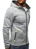 Men's Grey Casual Hooded Sweatshirts