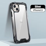New Transparent Back Panel Protective Case Is Suitable For iPhone 13 Pro Promax Mini Metal Airbag Anti-Drop Mobile Phone Case