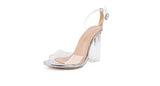 Transparent thick heeled sandals