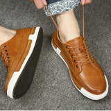 Casual Breathable Lace Up Leather Shoes