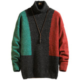 Colour Contrast Turtleneck Sweaters