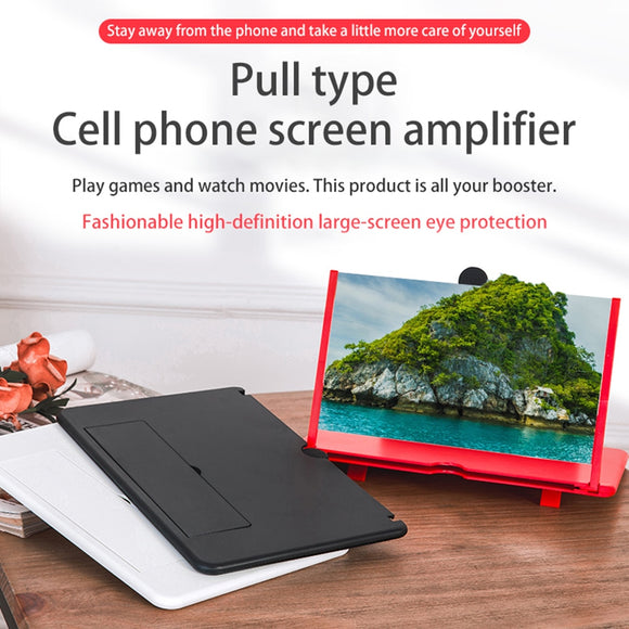 3D Phone Screen Magnifier Amplifier Folding Design HD Video Magnifying Glass Watch 3d Movies Smart Phone Bracket Holder 12inch