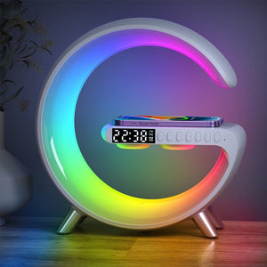 New Intelligent Bluetooth Speaker Projection Lamp Wireless Rechargeable Bedside Night Light Sunrise Wake-Up Lamp Polar Atmosphere Table Lamp
