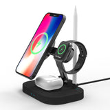 Vertical Magsafe Magnetic Folding Three-in-one Stand Mobile Phone Watch Headset 1 Generation Pen Four-in-one Wireless Charger