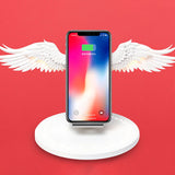 10W Wireless Charger Angel Wings Night Light Mobile Phone Wireless Charger for Android Apple USB Fast Charge with Night Light