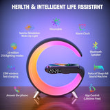 New Intelligent Bluetooth Speaker Projection Lamp Wireless Rechargeable Bedside Night Light Sunrise Wake-Up Lamp Polar Atmosphere Table Lamp