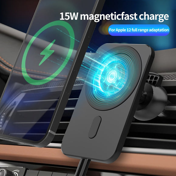 15w Magnetic Car Wireless Charger Qi Fast Charging Mount Air Vent Phone Stand For iPhone 12 Pro Max 12 Mini Magsafe Car Holder
