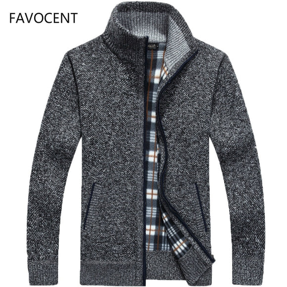 Men's Zipper Knitted Thick Cardigans