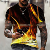 3-dimensional Flame Colorful T-Shirts