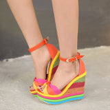 Rainbow thick fish mouth sandals