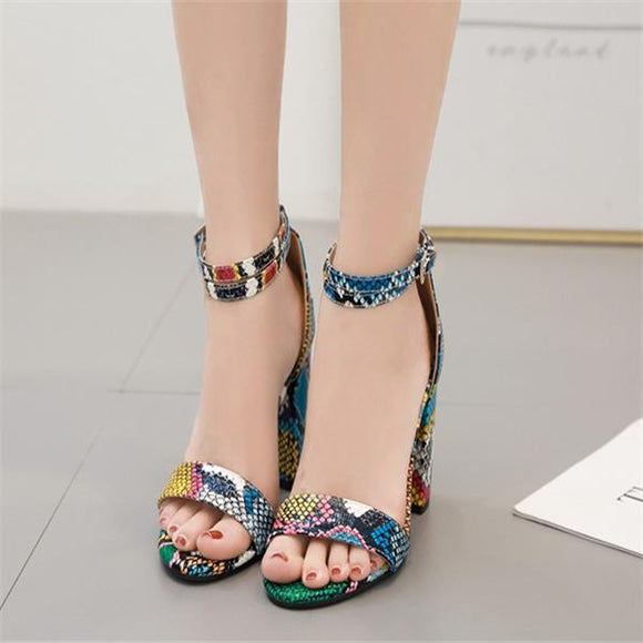 Colorblock female sandals