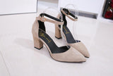 pointed thick heel summer shoes