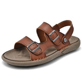 Double Breasted Leather Sandals
