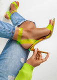 Fluorescent Jelly Buckle Strap Sandals